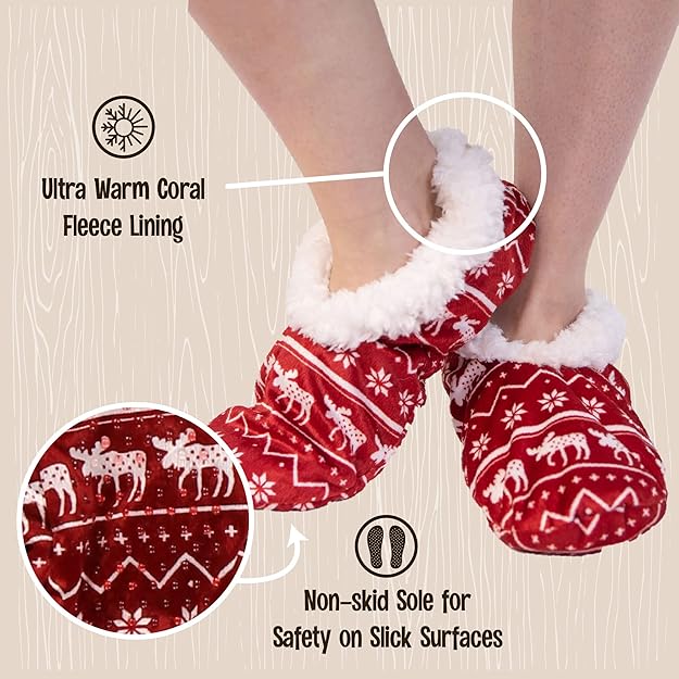 Dames Fleece Kerst Slof Sokken - HollyWarm