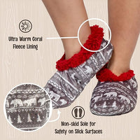 Dames Fleece Kerst Slof Sokken - HollyWarm