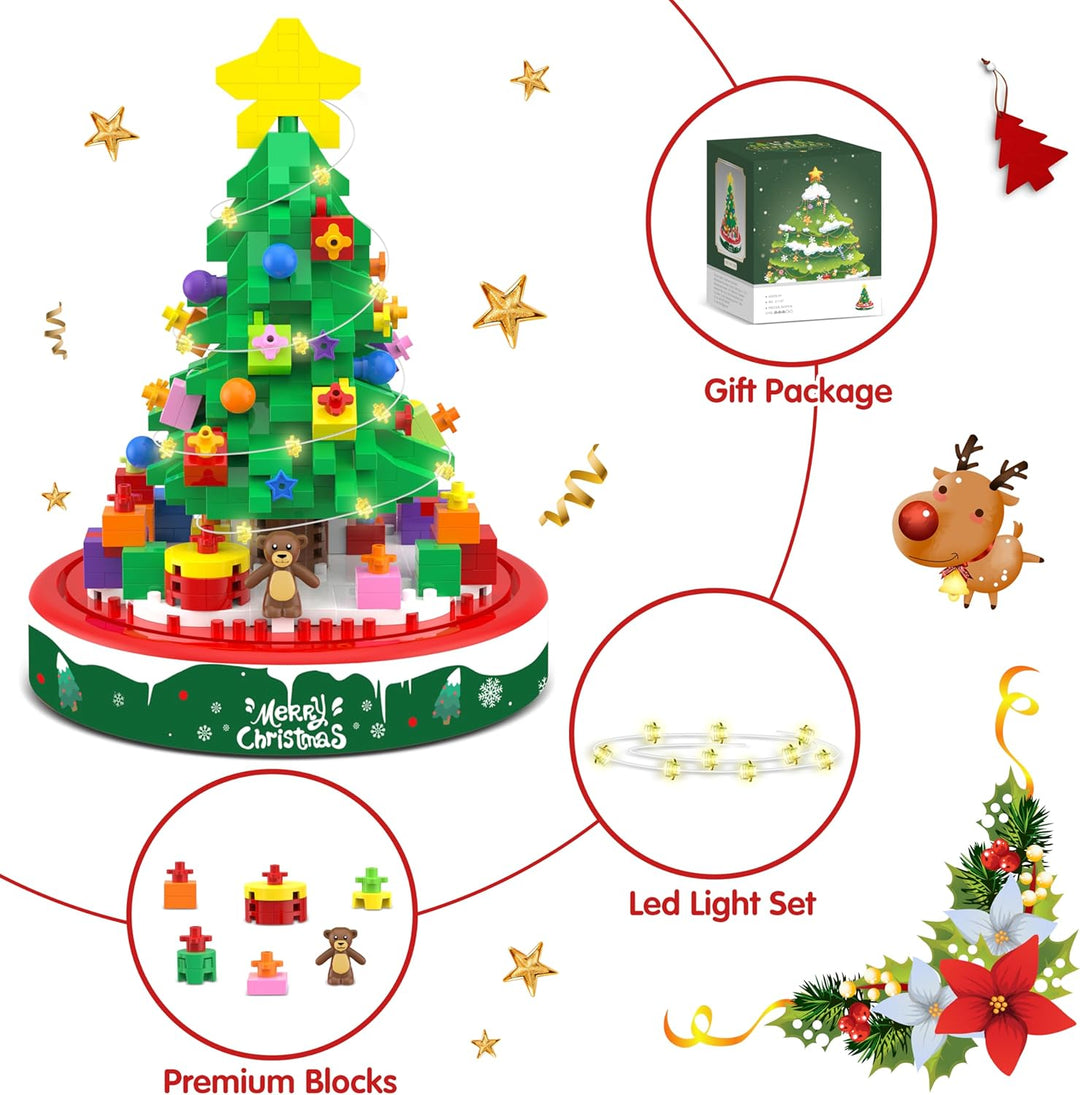 Kerstboom Bouwset met LED Verlichting - BrickTree
