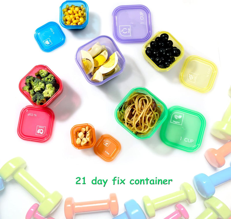 Portiecontrole Dozen (14-delige Set) - 21 Day Fix voor Gewichtsverlies