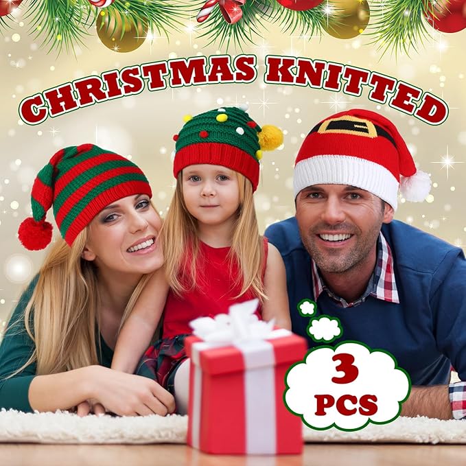 Gebreide Kerstman & Elf Mutsen Set - JollyBeanies