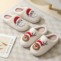 Warme Retro Pluche Kerstpantoffels - Frosty Feet