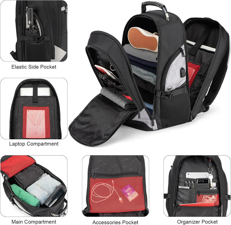 Waterdichte Anti-Diefstal Laptop- & Reisrugzak met USB-poort – 17,3"