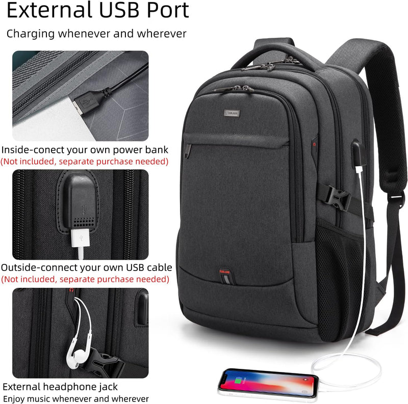 Waterdichte Reis Laptoprugzak met USB-poort & Georganiseerde Opslag