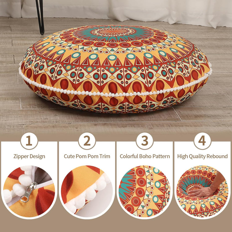 Rond Groot Meditatiekussen met Traagschuim (81 cm)