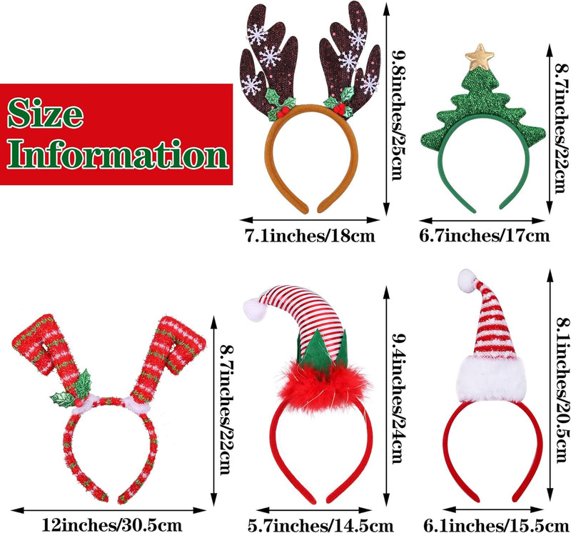 9-Pack Kerst Haarbanden & Brillen - HolidayFun