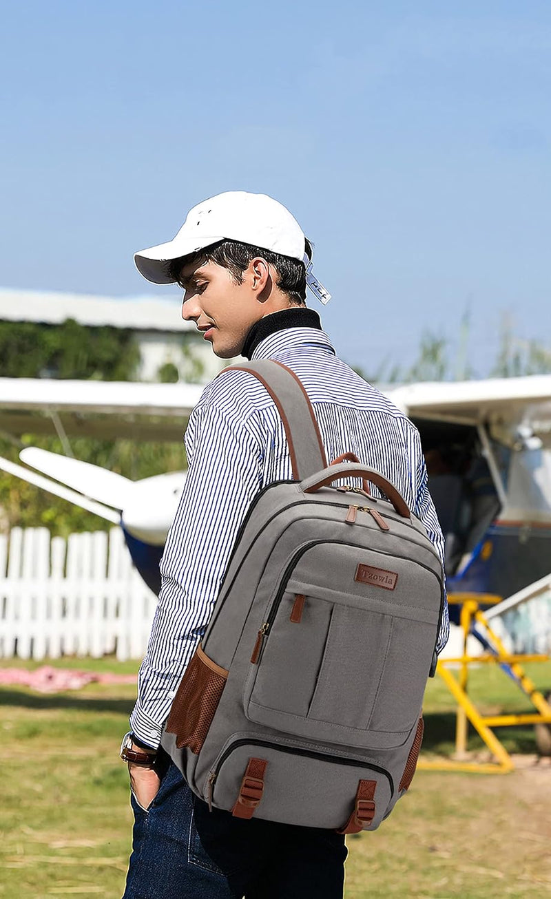 Anti-Diefstal Canvas Laptop- & Reisrugzak met USB-poort – Geschikt voor laptops tot 17,3"