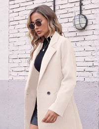 Dames Winter Wollen Jas met Notch Revers - Sofia