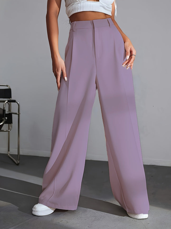 Luxe Effen Broek Met Wijde Pijpen - Lana
