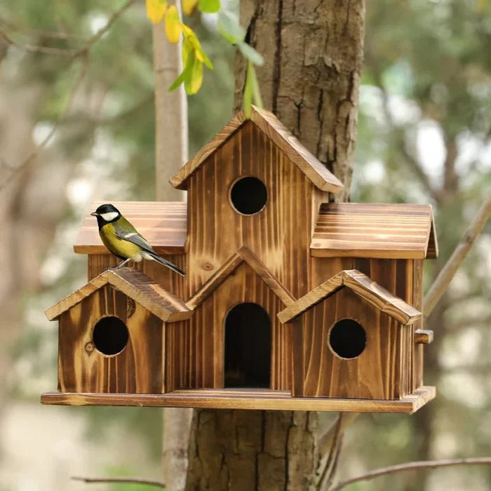 6 Gats Handgemaakt Vogelhuisje - NestHaven