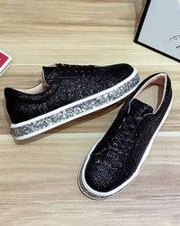 Stijlvolle Plateau Glitter Dames Sneakers - Sienna