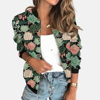 Dames Retro Bomberjack met Print - Zoë