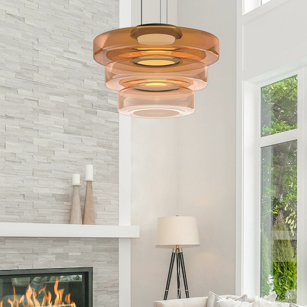 Moderne Glazen Hanglamp in Bauhaus Stijl - AuroraSphere