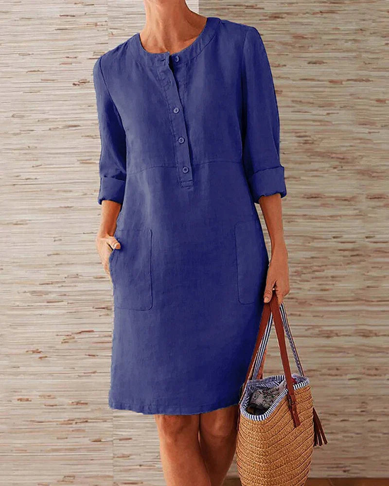 Trendy zomerjurk met knoopsluiting – Allegra
