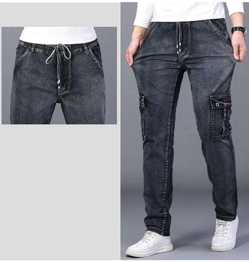 Vardi Dante™ zimowe jeansy | Ciepłe dżinsy plus size z wieloma kieszeniami