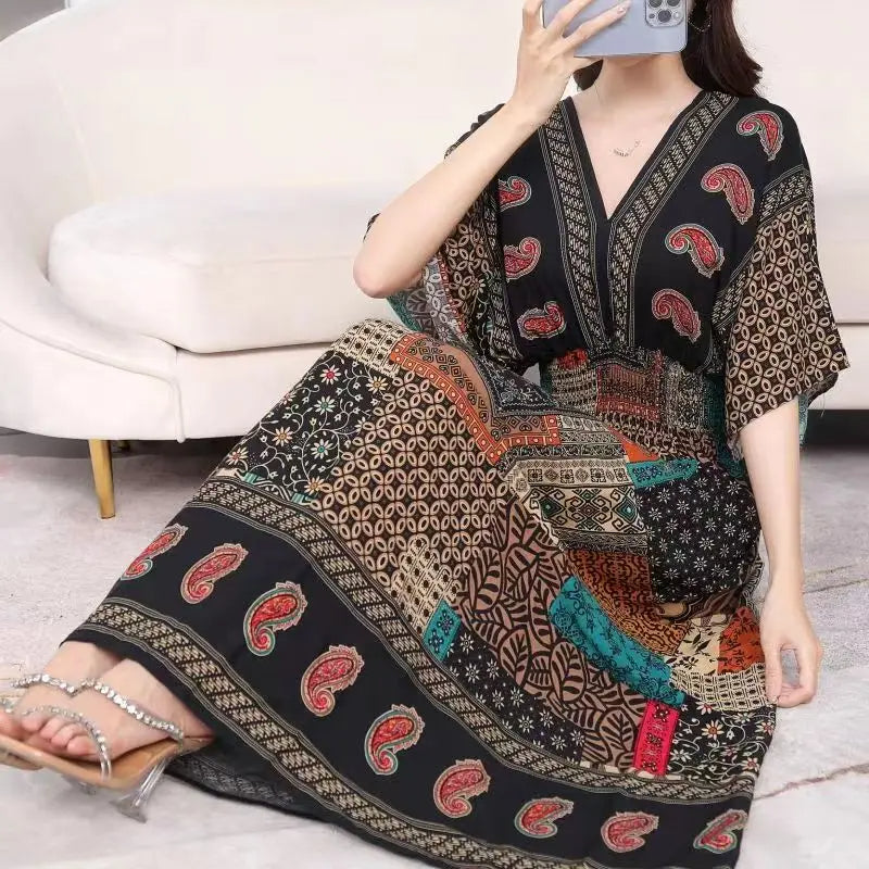 Vardi Dante™ Mia Maxi-Jurk | Retro & Casual