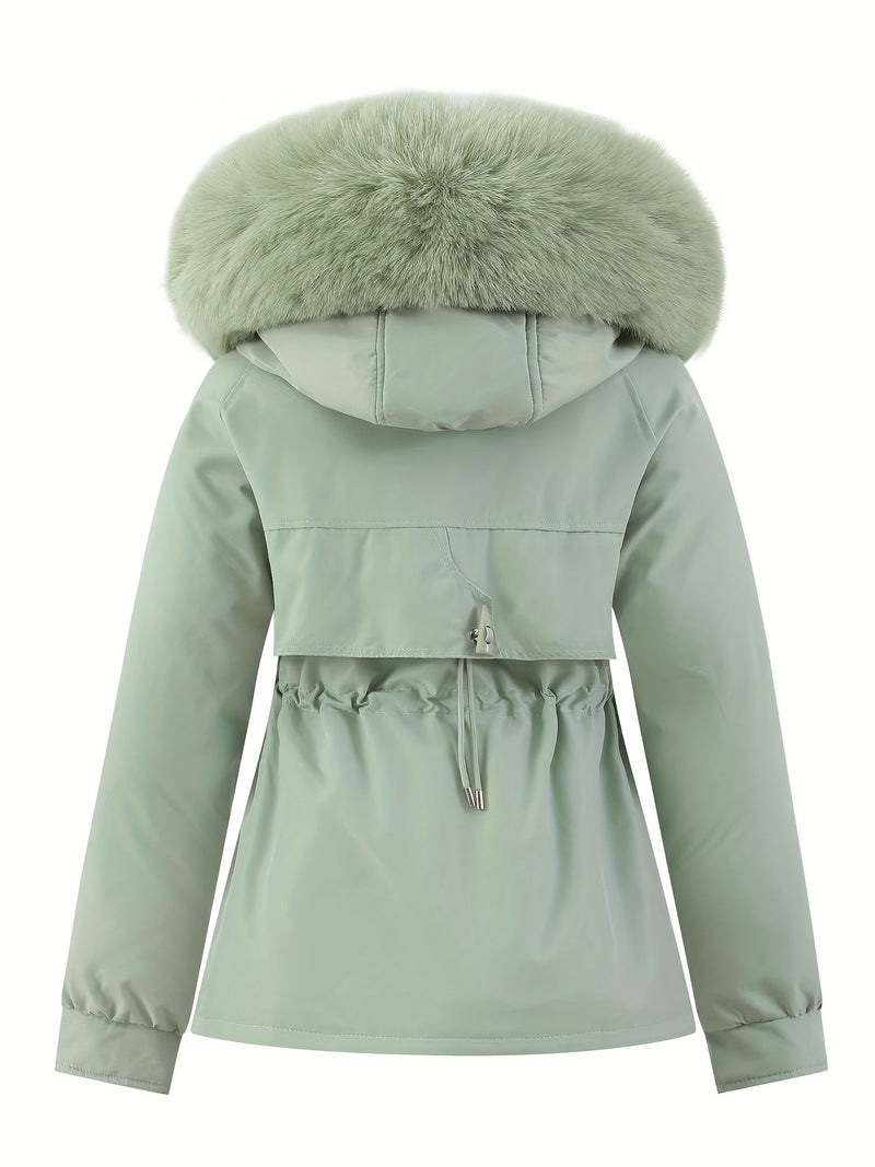 Dames Winterjas met Afneembare Bontcapuchon - Noëlle