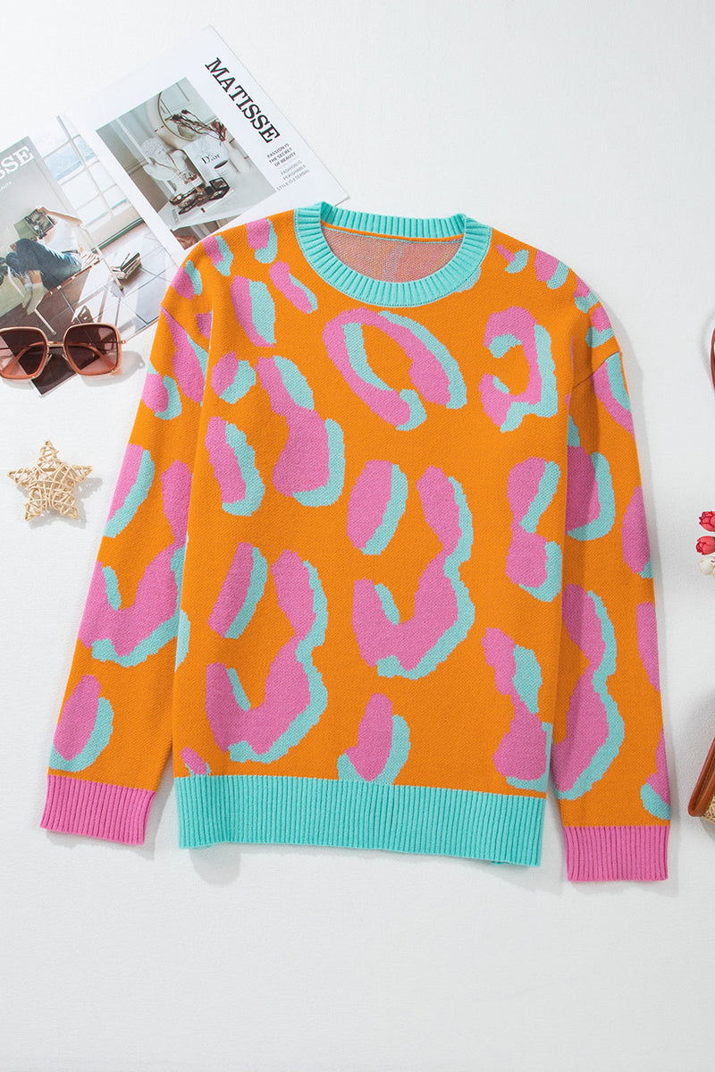 Damestrui Met Colorblock Luipaardprint En Ronde Hals – Liora