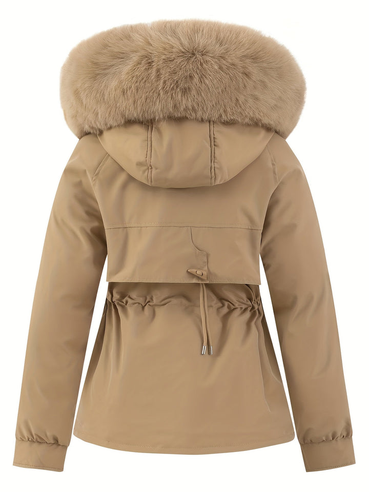 Dames Winterjas met Afneembare Bontcapuchon - Noëlle