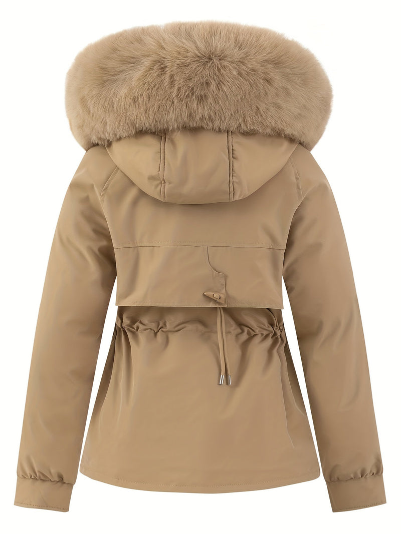 Dames Winterjas met Afneembare Bontcapuchon - Noëlle