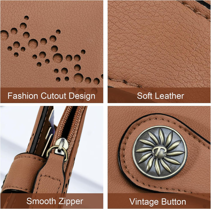 Cienki dwuczęściowy portfel damski RFID z kieszenią na zamek - Claire