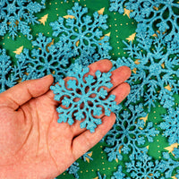 Sneeuwvlok Kerstornamenten Set - FrostedElegance