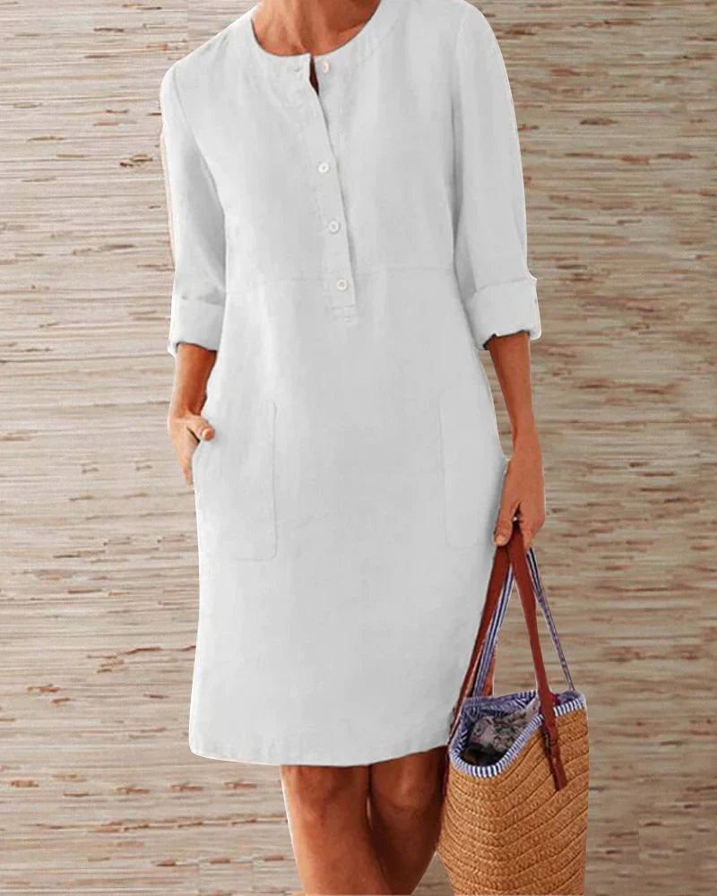 Trendy zomerjurk met knoopsluiting – Allegra