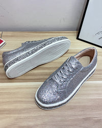 Stijlvolle Plateau Glitter Dames Sneakers - Sienna