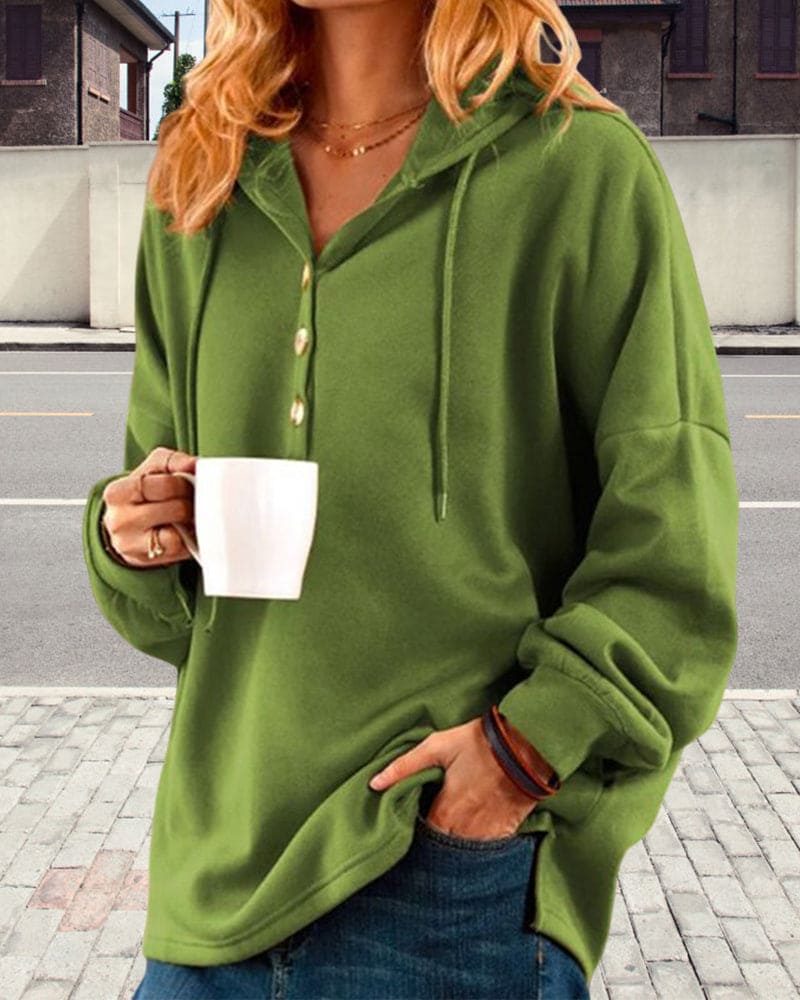 Hoodie met Knoopsluiting - Luna
