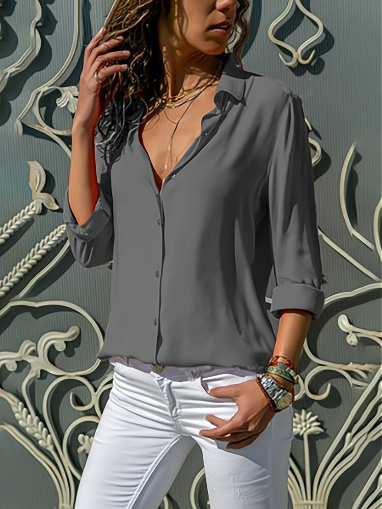 Losse damesblouse met knoopsluiting – Isabella