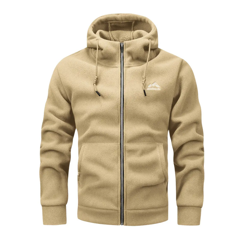 Heren fleecejack met capuchon en rits – Sören
