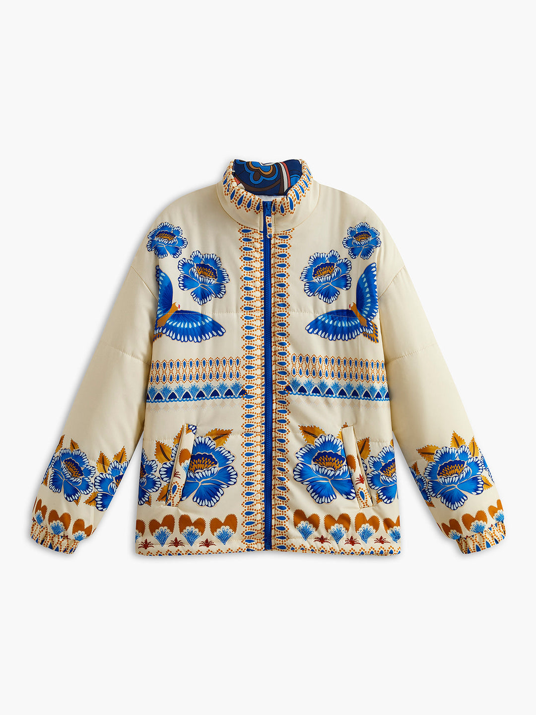 Boheemse Winterjas met Print en Rits - Zahara
