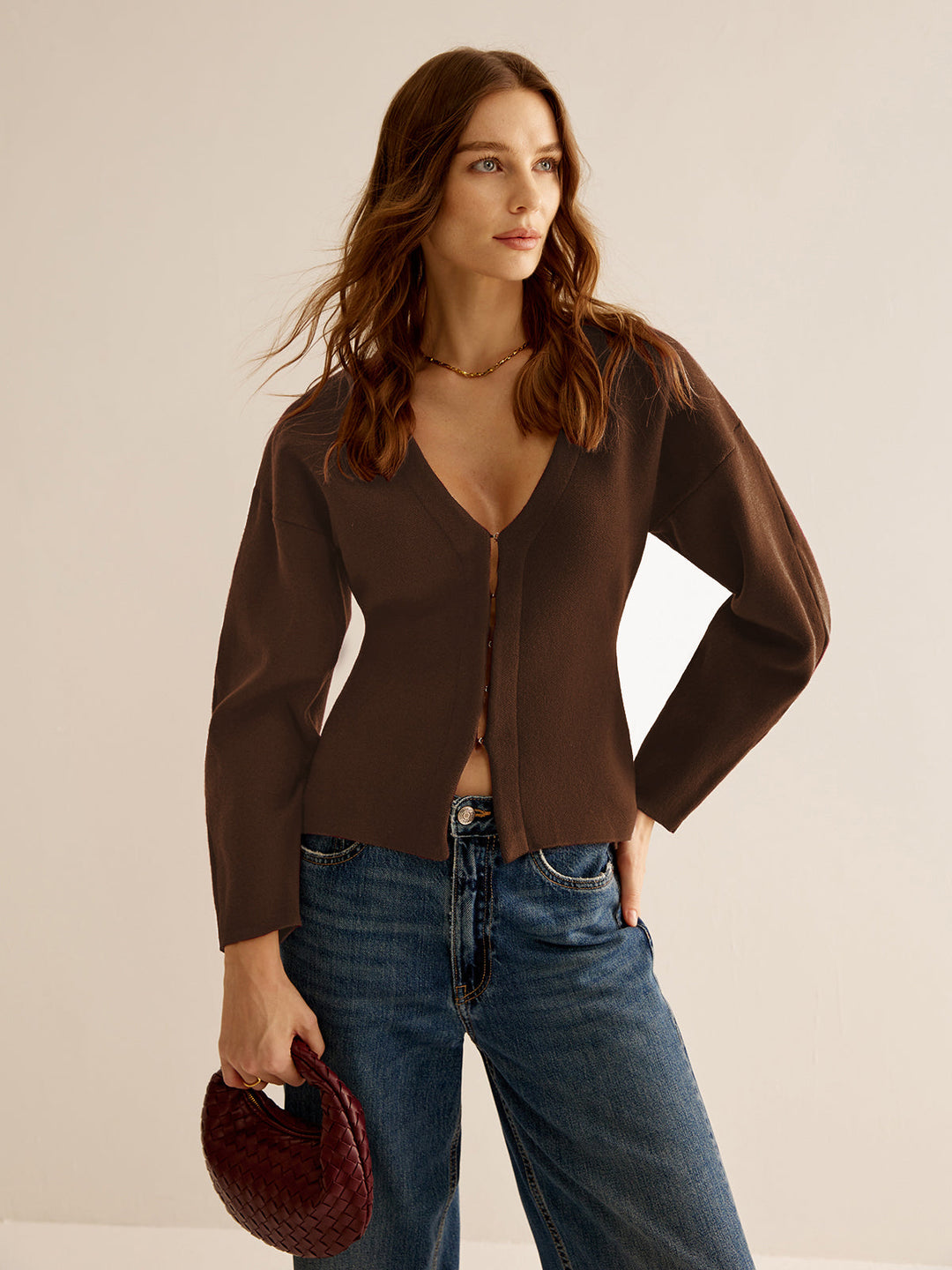 Sweater met V-Hals voor Dames - Celeste
