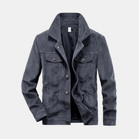 Comfortabele Grijze Corduroy Jas - Rover