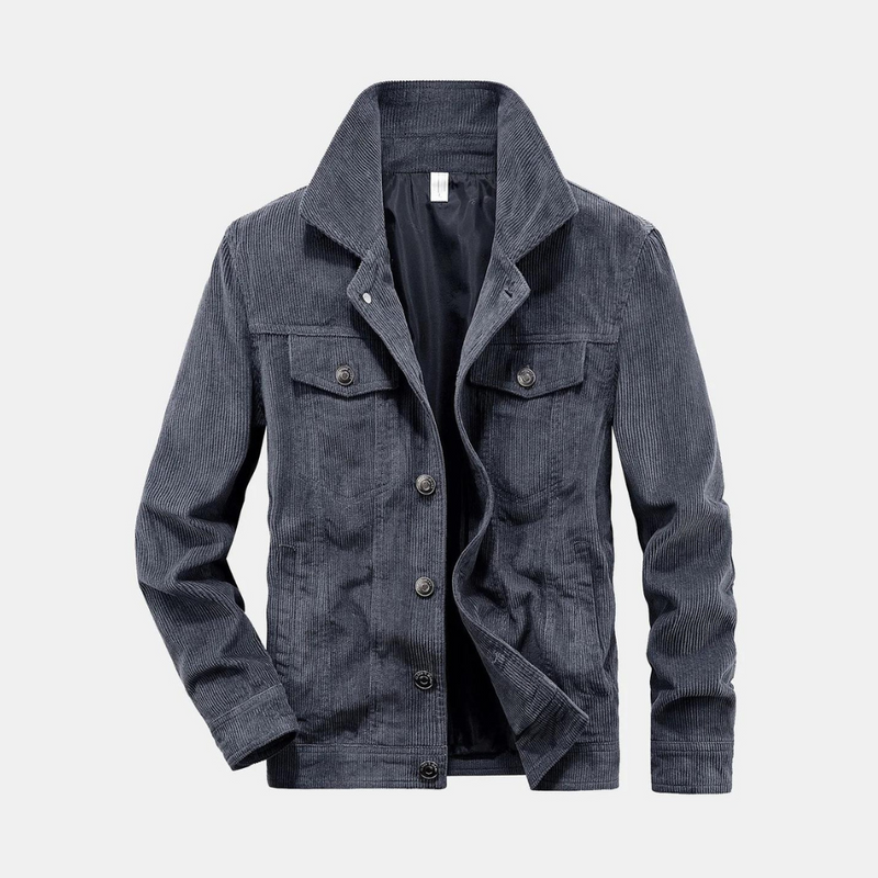Comfortabele Grijze Corduroy Jas - Rover