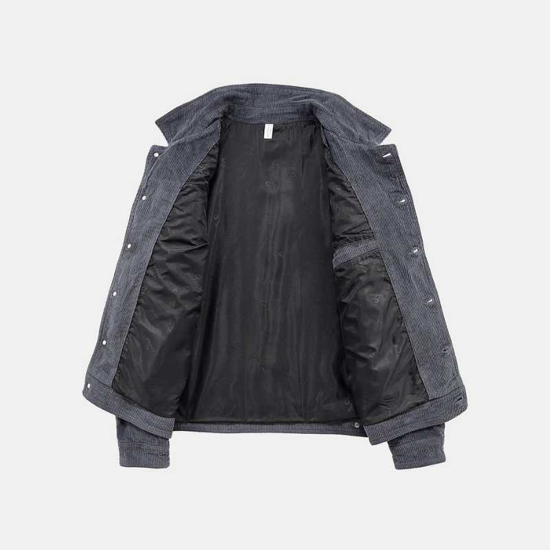 Comfortabele Grijze Corduroy Jas - Rover