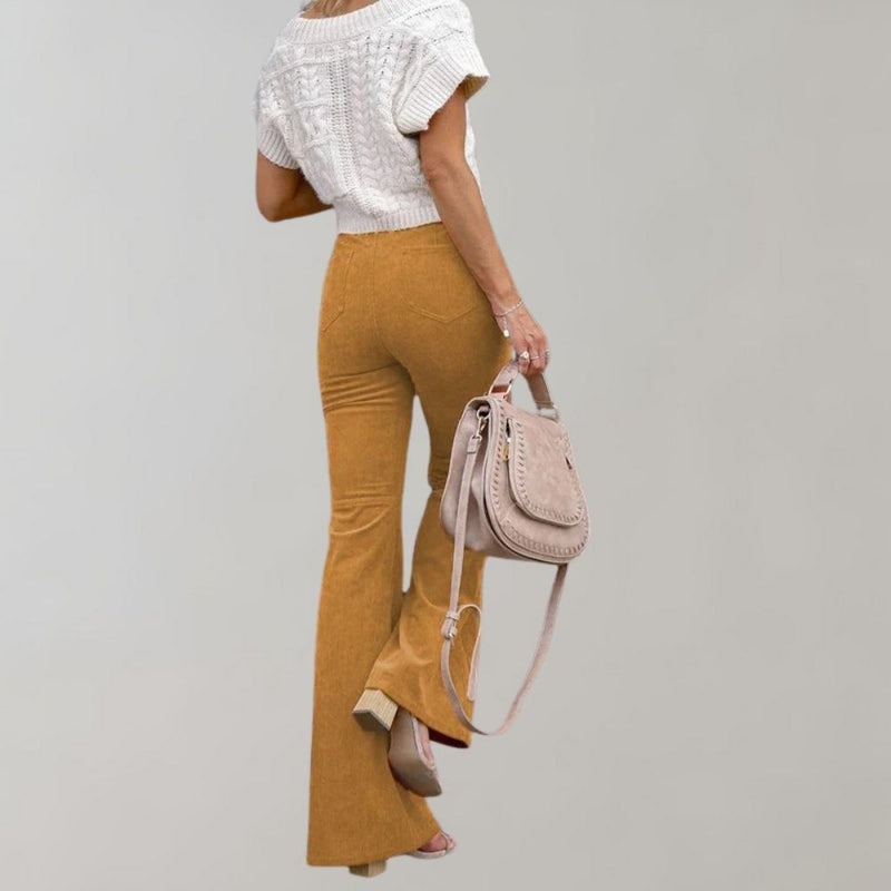 Trendy Corduroy Uitlopende Broek - Valerie