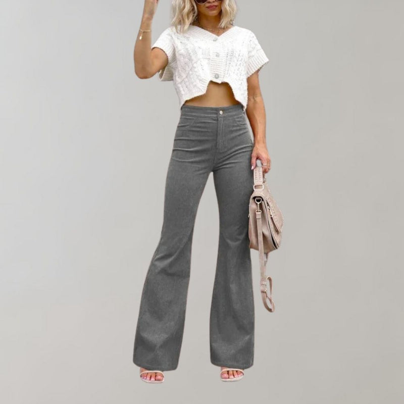 Trendy Corduroy Uitlopende Broek - Valerie