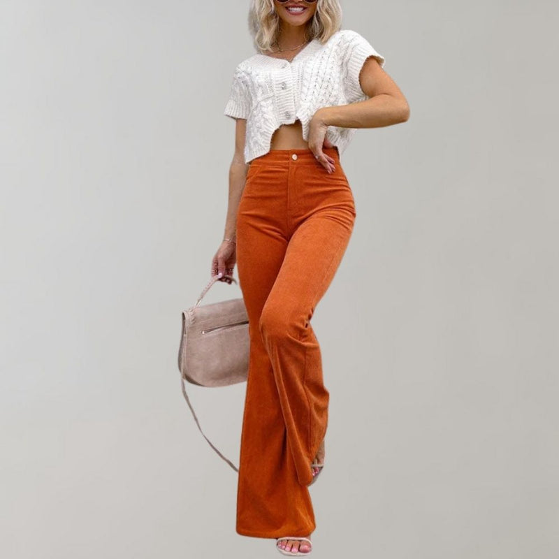 Trendy Corduroy Uitlopende Broek - Valerie