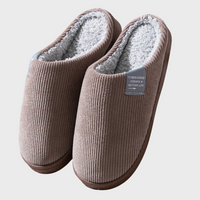 Sally - Warme Ribstof Gevoerde Pantoffels