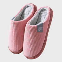 Sally - Warme Ribstof Gevoerde Pantoffels
