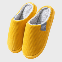 Sally - Warme Ribstof Gevoerde Pantoffels