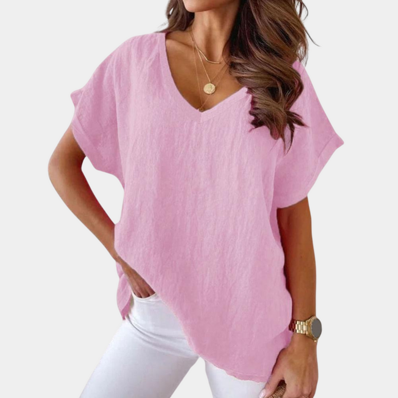 Casual Dames T-Shirt Met V-Hals – Yuna