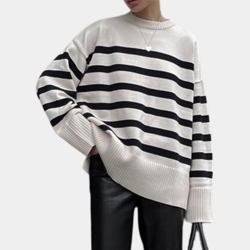 Trendy Oversized Gestreepte Dames Sweater - Sophie
