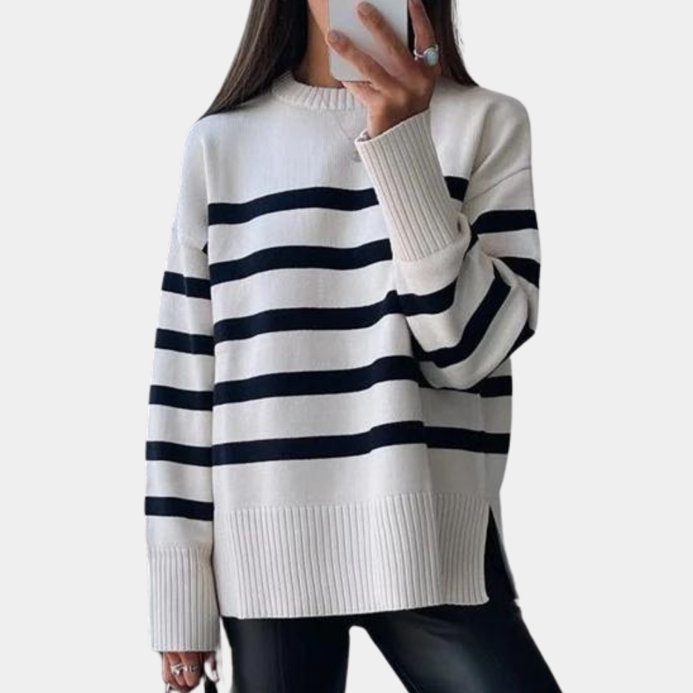 Trendy Oversized Gestreepte Dames Sweater - Sophie