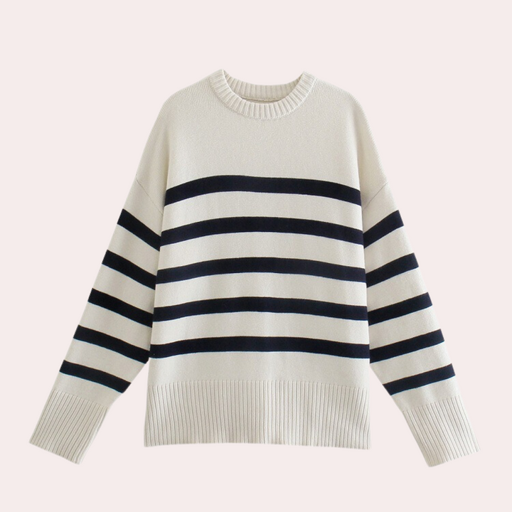 Trendy Oversized Gestreepte Dames Sweater - Sophie