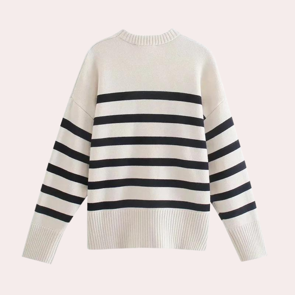 Trendy Oversized Gestreepte Dames Sweater - Sophie