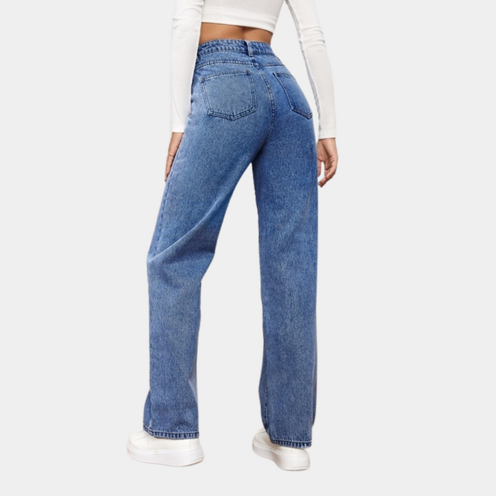 High Waist Baggy Dames Jeans – Elara