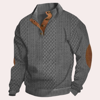 Dany - Warme Casual Herentrui met Knoopsluiting