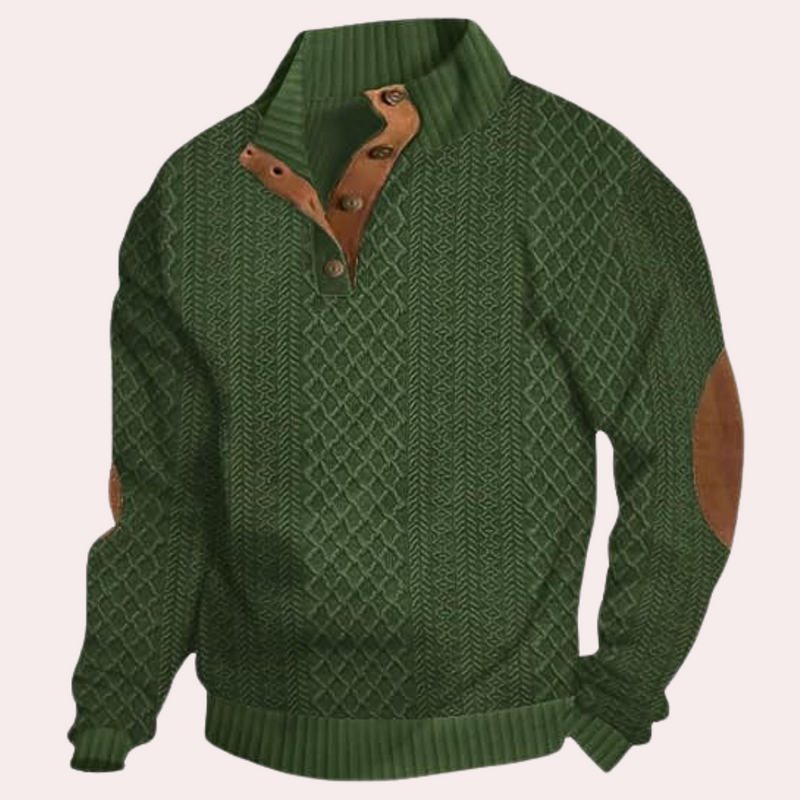 Dany - Warme Casual Herentrui met Knoopsluiting